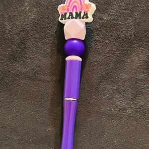 Purple 'Mama' Beaded Pen